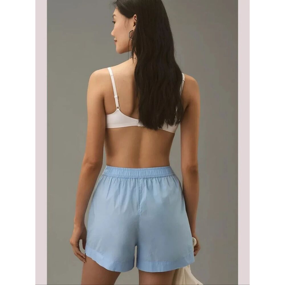 Anthropologie Wren Boxer Shorts SZ LG NWT Pale Blue Lounge Comfort Soft Cotton - Picture 2 of 3